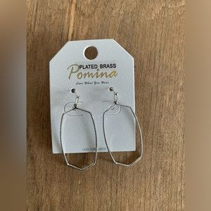 -NWT Pomina Brand Silver Tone Drop Earrings